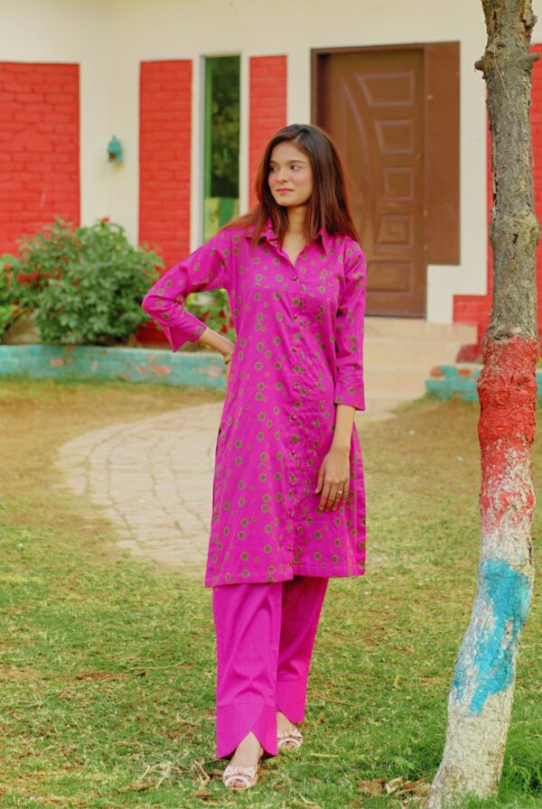 Printed  | 2 Piece Lawn - Dark Pink | Unstitched