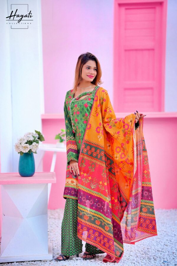 Printed  | 3 Piece Lawn - Green | Unstitched