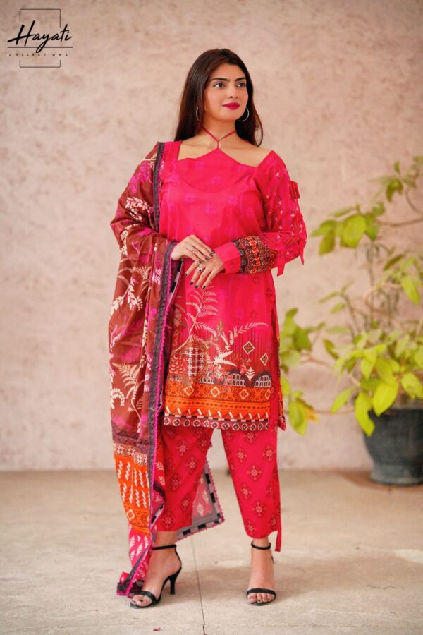 Printed  | 3 Piece Lawn - Pink Fuchsia | Unstitched