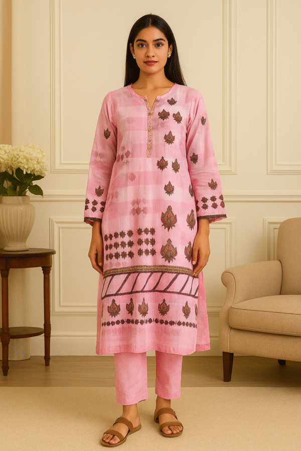 1 Piece | Lawn | Digital Print | Light Pink